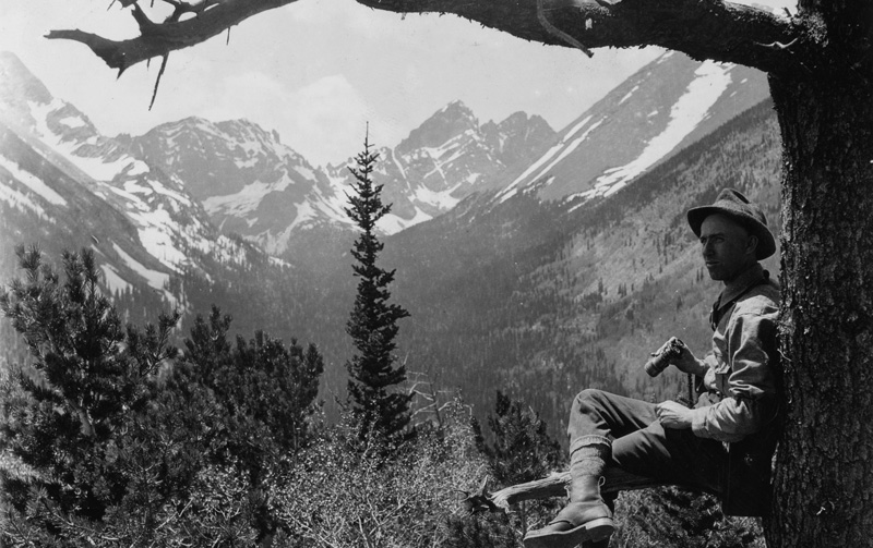 San Isabel National Forest. The Crestone Peaks in the Sangre De Cristo Range, Colorado, June 1920.