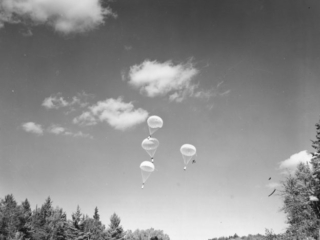 Parachute supply drop.
