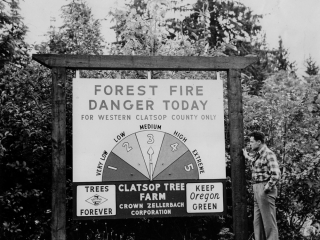 Forest Fire Weather Danger Meter sign.