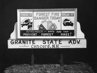 Fire danger indicator sign, Concord, NH.