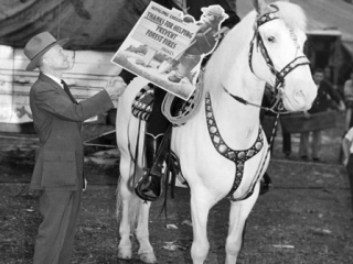 Smokey Bear visits Hopalong Cassidy, 1950.