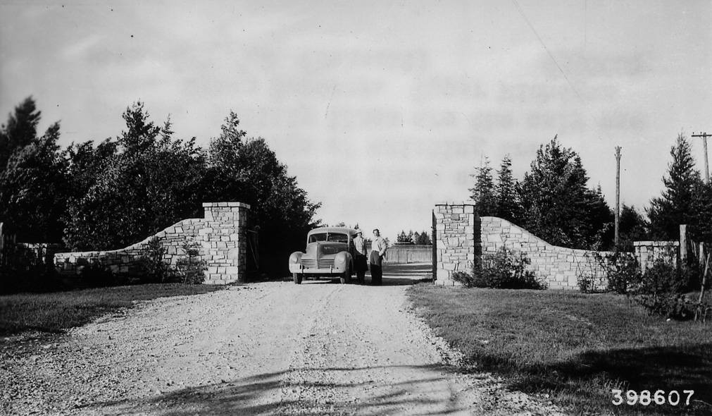 Entrance gate to Wyman Nursery in Manistique, Michigan
