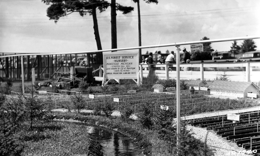 Miniature Manistique Nursery exhibit at Upper Peninsula Fair in Escanaba, Michigan, 1935.