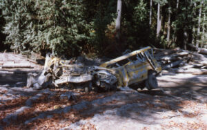 Vehicles destroyed by the eruption of Mount St. Helens, May 1980