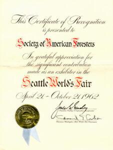 World's Fair exhibitor certificate