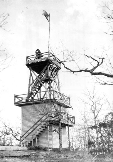 Fire lookout tower, North Carolina, 1916.