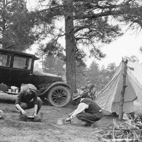 Camping on Manzano National Forest, New Mexico, 1924.