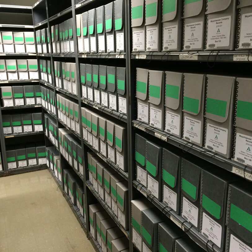 library archive shelves